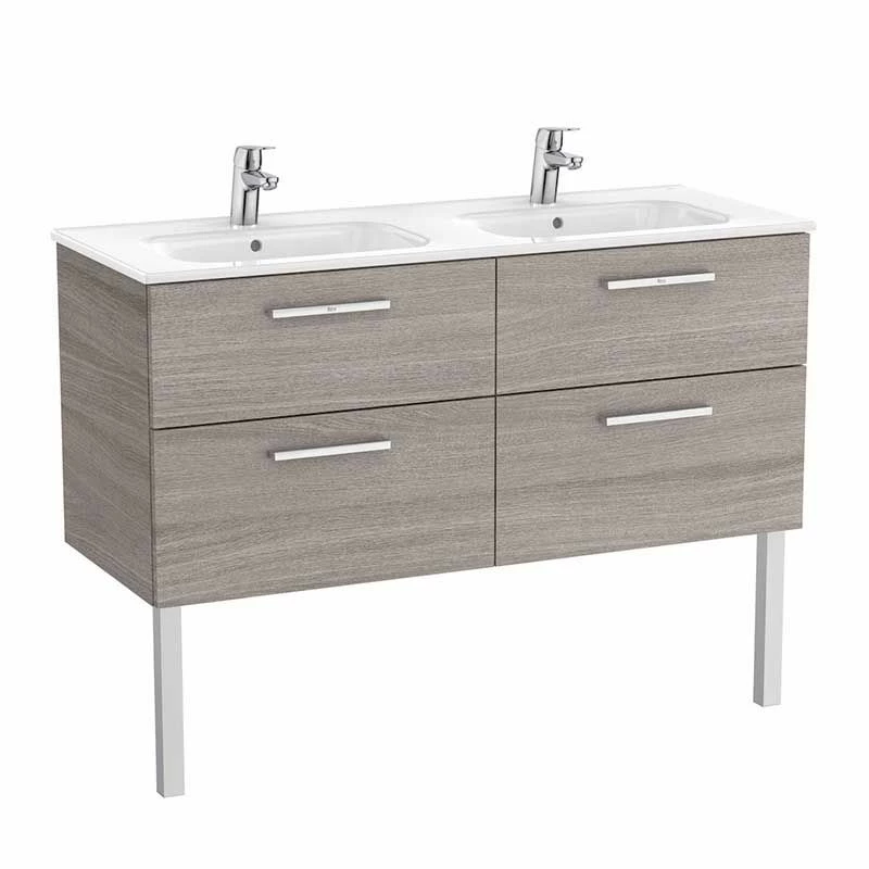 Roca Victoria Unik 1200mm 4 Drawer Basin Unit & Basin - City Oak - 851599402 2 Roca Victoria Unik 1200mm 4 Drawer Basin Unit & Basin - City Oak - 851599402 - Image 2