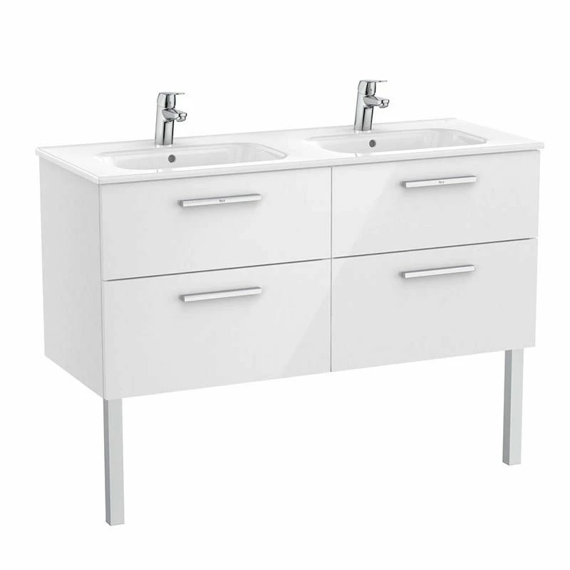 Roca Victoria Unik 1200mm 4 Drawer Basin Unit & Basin - Gloss White - 851599806 2 Roca Victoria Unik 1200mm 4 Drawer Basin Unit & Basin - Gloss White - 851599806 - Image 2