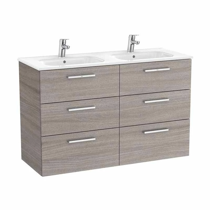 Roca Victoria Unik 1200mm 6 Drawer Basin Unit & Basin - City Oak - 851601402 1 Roca Victoria Unik 1200mm 6 Drawer Basin Unit & Basin - City Oak - 851601402