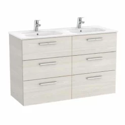 Roca Victoria Unik 1200mm 6 Drawer Basin Unit & Basin - Nordic Ash - 851601434