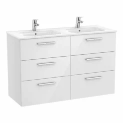 Roca Victoria Unik 1200mm 6 Drawer Basin Unit & Basin - Gloss White - 851601806