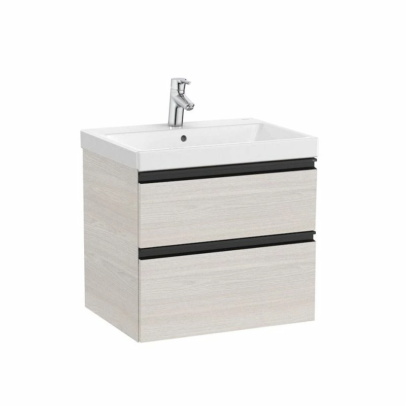 Roca Domi Unik 550mm Basin + Washbasin Unit 2 Drawers - Nordic Ash - 851626434 1 Roca Domi Unik 550mm Basin + Washbasin Unit 2 Drawers - Nordic Ash - 851626434