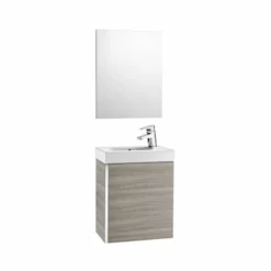 Roca Mini 450mm Basin Unit With Basin & Mirror - Textured Grey - 855865156