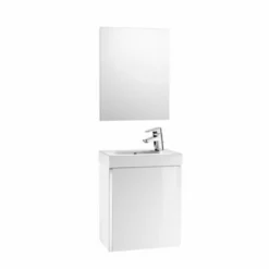 Roca Mini 450mm Basin Unit With Basin & Mirror - Gloss White - 855865806