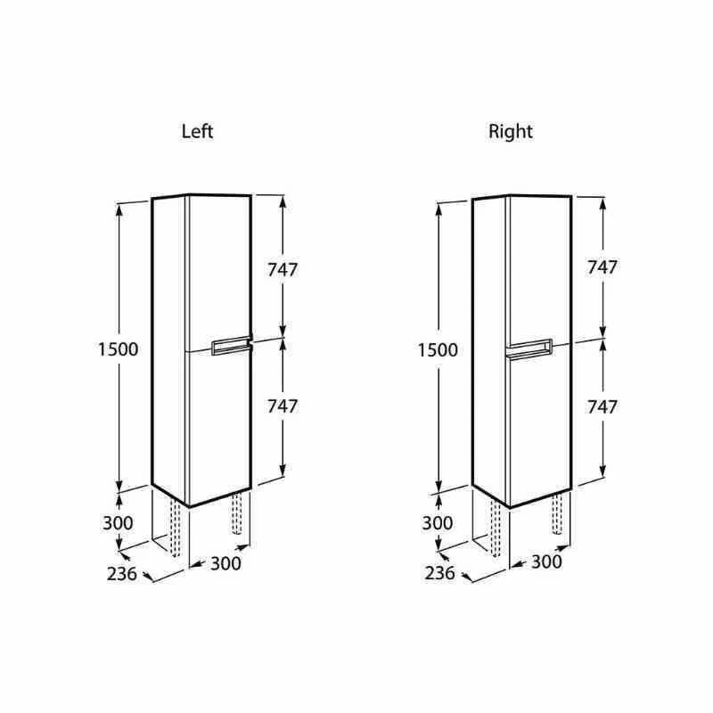 Roca Victoria-N 2 Door Column Unit 1500mm - Gloss White - 856660806 2 Roca Victoria-N 2 Door Column Unit 1500mm - Gloss White - 856660806 - Image 2