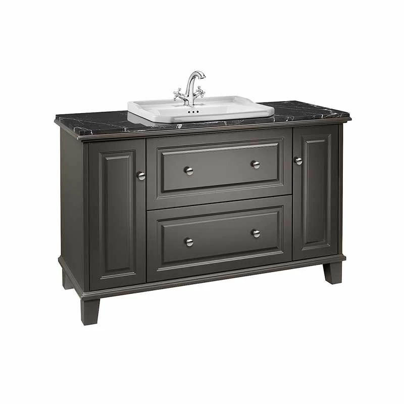 Roca Carmen 1300mm Vanity Base Unit With 2 Drawers And 2 Doors - Matte Dark Grey - 857136417 1 Roca Carmen 1300mm Vanity Base Unit With 2 Drawers And 2 Doors - Matte Dark Grey - 857136417