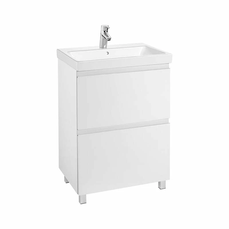 Roca Lander 600mm 2 Drawer Basin Unit - Gloss White - 857266806 2 Roca Lander 600mm 2 Drawer Basin Unit - Gloss White - 857266806 - Image 2
