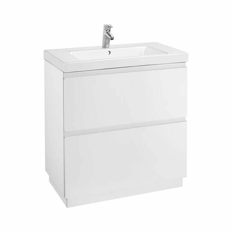 Roca Lander 800mm 2 Drawer Basin Unit - Gloss White - 857267806 1 Roca Lander 800mm 2 Drawer Basin Unit - Gloss White - 857267806