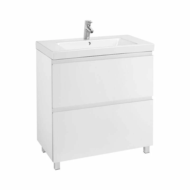 Roca Lander 800mm 2 Drawer Basin Unit - Gloss White - 857267806 2 Roca Lander 800mm 2 Drawer Basin Unit - Gloss White - 857267806 - Image 2