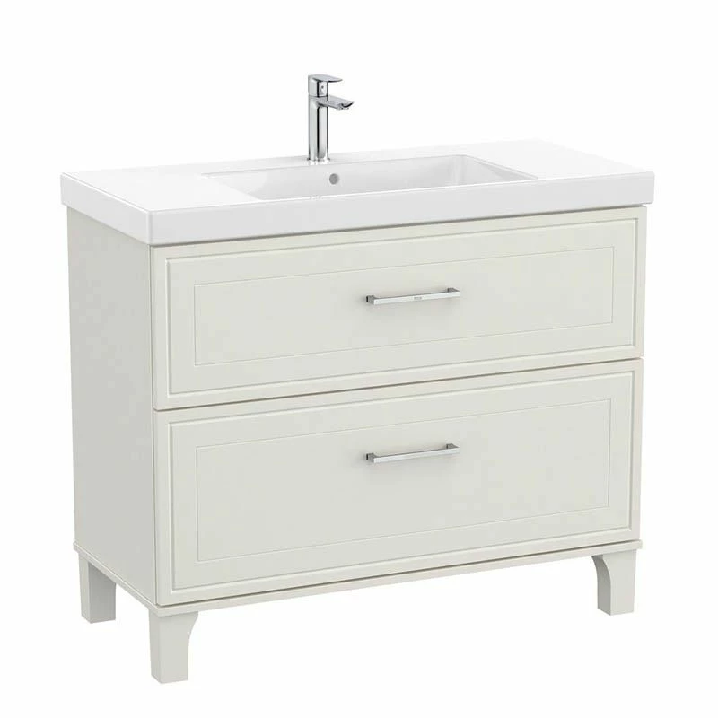 Roca Romea 1000mm Unik 2 Drawer Vanity Unit - Unit Only - Matte White - 857492415 1 Roca Romea 1000mm Unik 2 Drawer Vanity Unit - Unit Only - Matte White - 857492415