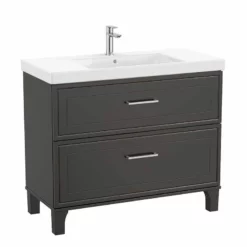 Roca Romea 1000mm Unik 2 Drawer Vanity Unit - Unit Only - Matte Dark Grey - 857492417