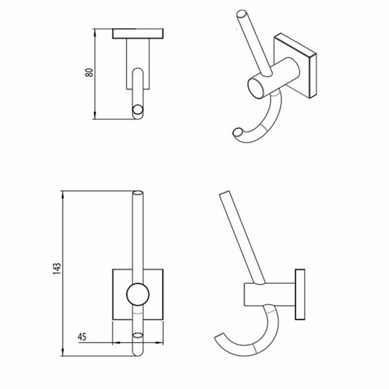 Miller Atlanta Double Robe Hook - 8812C 2 Miller Atlanta Double Robe Hook - 8812C - Image 2
