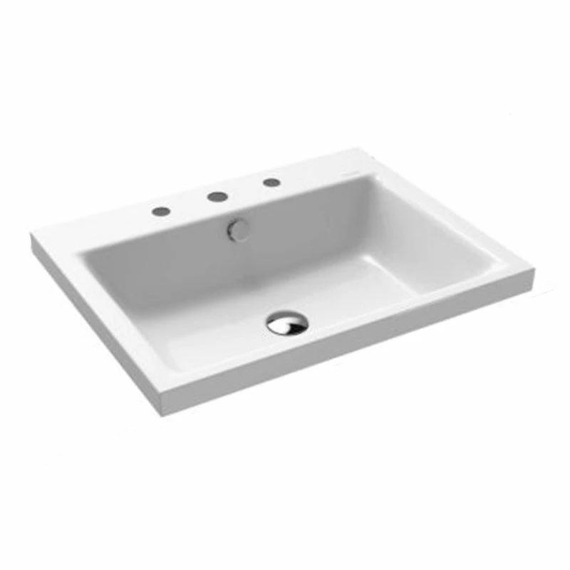Kaldewei Puro Inset Countertop Basin With Sound Insulation & Easy Clean - 1 TH - Alpine White - 900406013001 1 Kaldewei Puro Inset Countertop Basin With Sound Insulation & Easy Clean - 1 TH - Alpine White - 900406013001