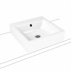 Kaldewei Puro 460x460mm Countertop Basin 0TH With Sound Insulation & Easy Clean - Alpine White - 900606003001