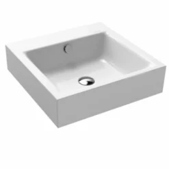 Kaldewei Puro 460x460mm Wall-Hung Basin 1TH With Easy Clean & Sound Insulation 3163 - Alpine White - 901306013001