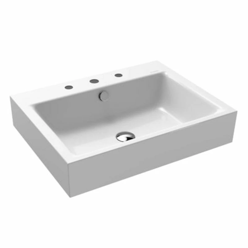 Kaldewei Puro 600x460mm Wall-Hung Basin 0TH With Easy Clean & Sound Insulation - Alpine White - 901406003001 1 Kaldewei Puro 600x460mm Wall-Hung Basin 0TH With Easy Clean & Sound Insulation - Alpine White - 901406003001