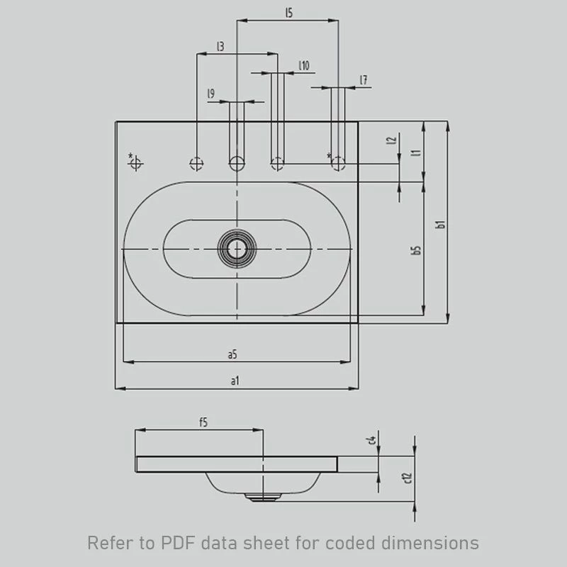 Kaldewei Centro 600mm Inset Countertop Basin With Easy-Clean & 1TH - Alpine White - 902806013001 3 Kaldewei Centro 600mm Inset Countertop Basin With Easy-Clean & 1TH - Alpine White - 902806013001 - Image 3
