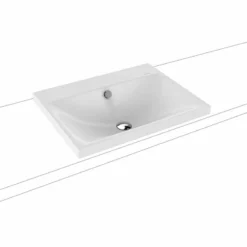 Kaldewei Silenio 600x460mm Inset Countertop Basin 1TH With Sound Insulation & Easy Clean - Alpine White - 903906013001