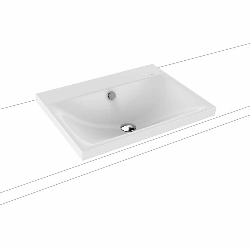 Kaldewei Silenio 600x460mm Inset Countertop Basin 1TH With Sound Insulation & Easy Clean - Alpine White - 903906303001 1 Kaldewei Silenio 600x460mm Inset Countertop Basin 1TH With Sound Insulation & Easy Clean - Alpine White - 903906303001