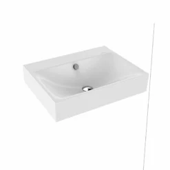 Kaldewei Silenio 600x460mm Wall-Hung Basin 1TH With Sound Insulation & Easy Clean - Alpine White - 904306013001