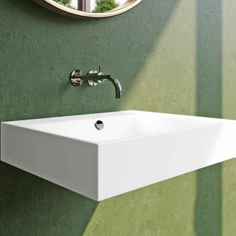Kaldewei Silenio 600x460mm Wall-Hung Basin 1TH With Sound Insulation & Easy Clean - Alpine White - 904306013001 2 Kaldewei Silenio 600x460mm Wall-Hung Basin 1TH With Sound Insulation & Easy Clean - Alpine White - 904306013001 - Image 2