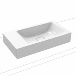 Kaldewei Cono Wall Hung Basin 550x300mm No Overflow - RH With 1TH - 3073 - Alpine White - 908006013001