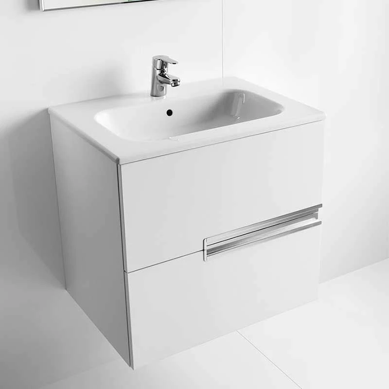 Roca Victoria-N 2 Drawer Vanity Unit & Basin 600mm - Gloss White - 855834806 7 Roca Victoria-N 2 Drawer Vanity Unit & Basin 600mm - Gloss White - 855834806 - Image 7