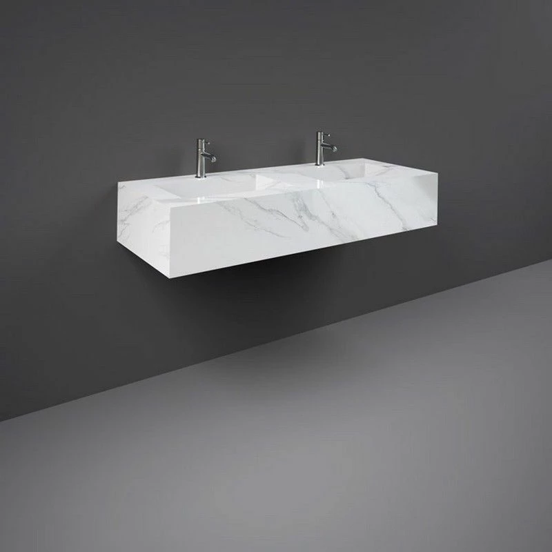 RAK Ceramics Precious 1200mm Wall Mounted Counter Wash Basin With 1th In Carrara - PRECT12347100A 1 RAK Ceramics Precious 1200mm Wall Mounted Counter Wash Basin With 1th In Carrara - PRECT12347100A