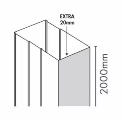 Merlyn Ionic Essence Sliding & Quadrant Door Extension Profile - A0114E0