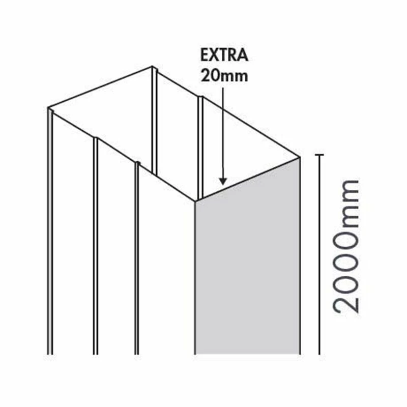 Merlyn Ionic Essence Sliding & Quadrant Door Extension Profile - A0114E0 1 Merlyn Ionic Essence Sliding & Quadrant Door Extension Profile - A0114E0