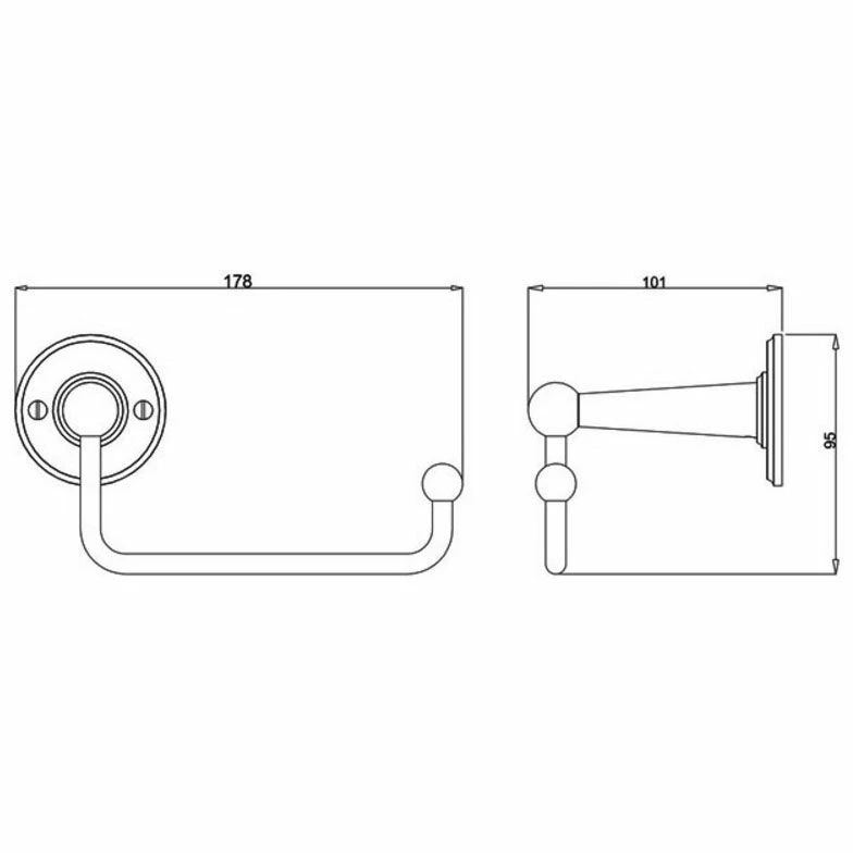 Burlington Open Toilet Roll Loop Holder - Chrome - A16CHR 2 Burlington Open Toilet Roll Loop Holder - Chrome - A16CHR - Image 2