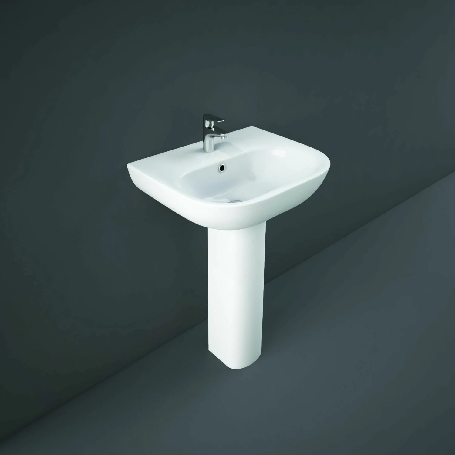 RAK Ceramics Tonique 55cm Basin 1 Tap Hole - TON55BAS1 1 RAK Ceramics Tonique 55cm Basin 1 Tap Hole - TON55BAS1