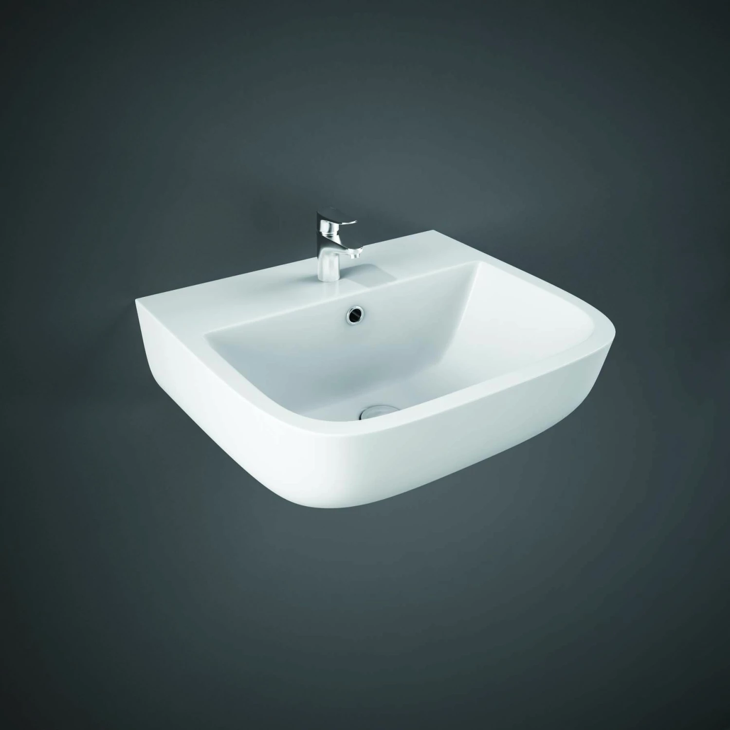 RAK Ceramics Series 600 40cm Wall Hung Hand Basin 1 Tap Hole - S60040BAS1 1 RAK Ceramics Series 600 40cm Wall Hung Hand Basin 1 Tap Hole - S60040BAS1