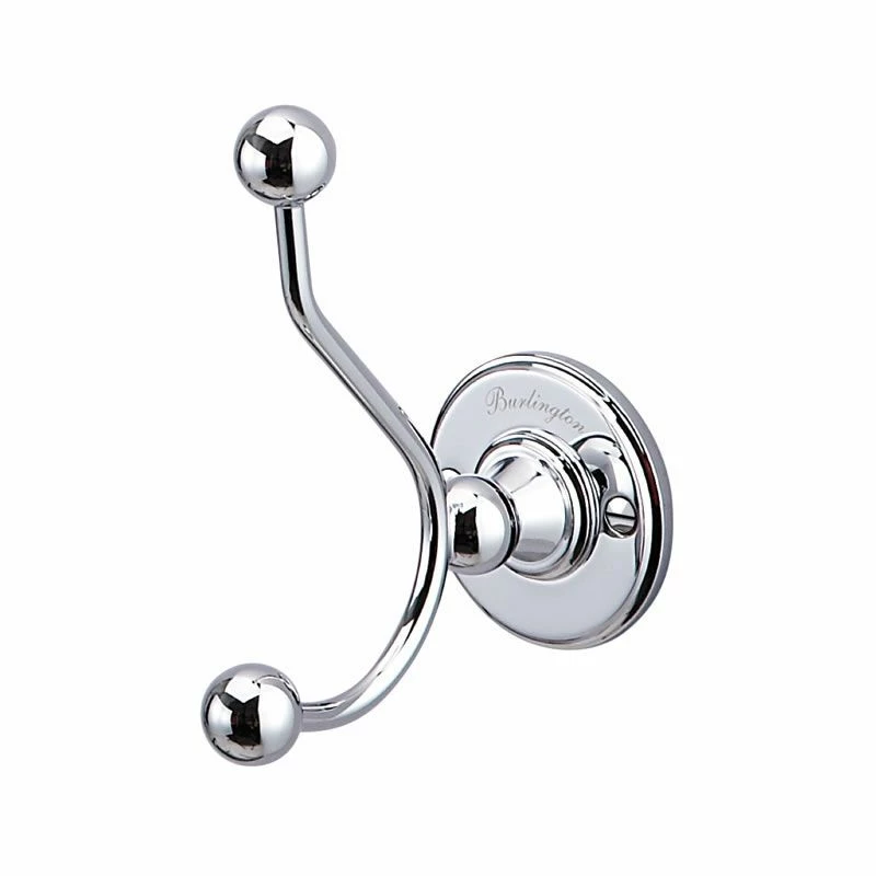 Burlington Double Robe Hook - Chrome - A4CHR 1 Burlington Double Robe Hook - Chrome - A4CHR