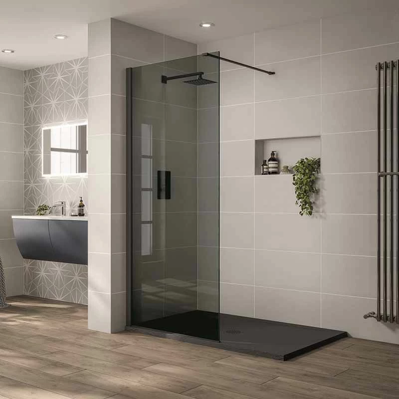 April Prestige2 1200mm Walk-In Front Panel - Smoked Glass - AP8416S-SM 1 April Prestige2 1200mm Walk-In Front Panel - Smoked Glass - AP8416S-SM