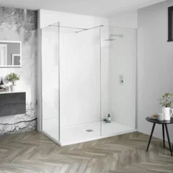 Aquadart 10mm Hinged Return Panel Smoked/Blk Chrome - AQ8405BC-SM