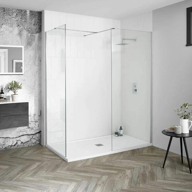 Aquadart 10mm Hinged Return Panel Smoked/Blk Chrome - AQ8405BC-SM 1 Aquadart 10mm Hinged Return Panel Smoked/Blk Chrome - AQ8405BC-SM