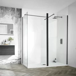 Aquadart 10mm 1600mm Wetroom Panel Smoked Glass - AQ8418-SM
