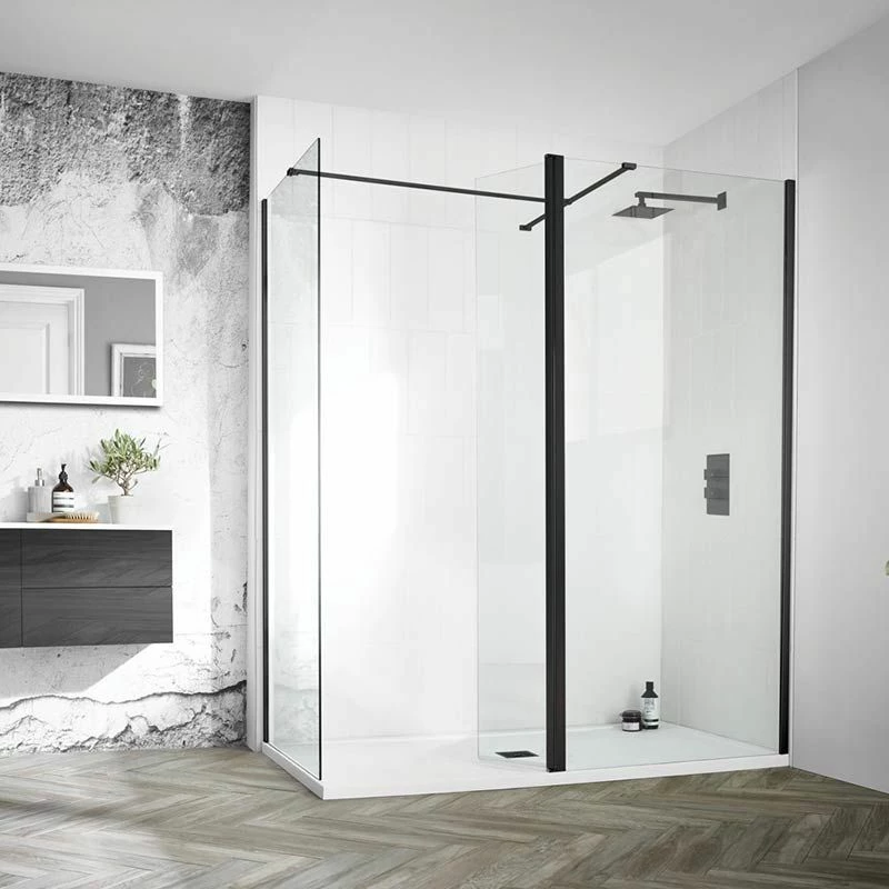 Aquadart 10mm 1600mm Wetroom Panel Smoked Glass - AQ8418-SM 1 Aquadart 10mm 1600mm Wetroom Panel Smoked Glass - AQ8418-SM