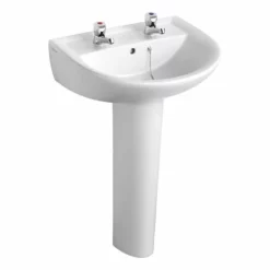 Armitage Shanks Sandringham 21 55cm Pedestal Bain With 2 Tap Holes - E895101