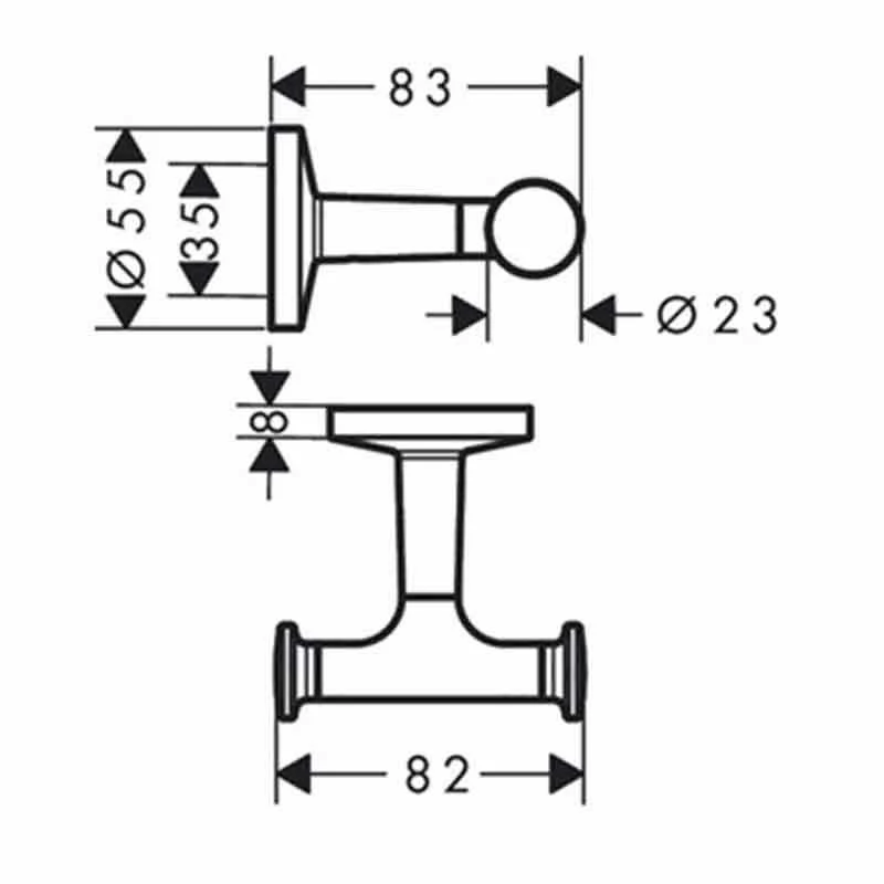 AXOR Universal Circular Double Towel Hook - Brushed Brass - 42812950 2 AXOR Universal Circular Double Towel Hook - Brushed Brass - 42812950 - Image 2