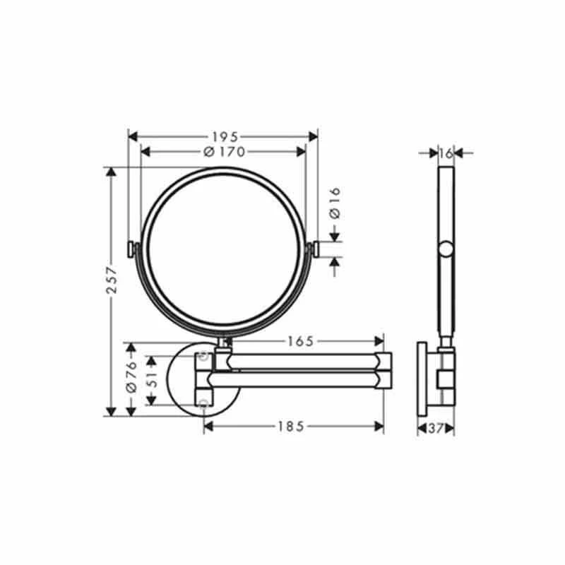 AXOR Universal Circular Shaving Mirror - Brushed Brass - 42849950 2 AXOR Universal Circular Shaving Mirror - Brushed Brass - 42849950 - Image 2