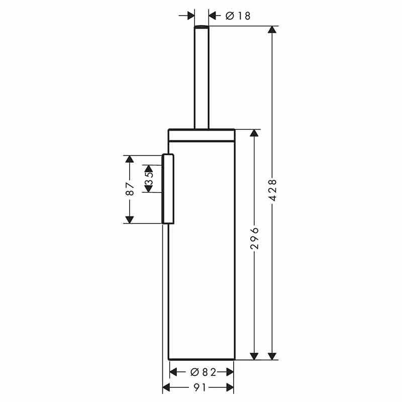 AXOR Universal Circular Toilet Brush Holder Wall Mounted - Polished Red Gold - 42855300 2 AXOR Universal Circular Toilet Brush Holder Wall Mounted - Polished Red Gold - 42855300 - Image 2