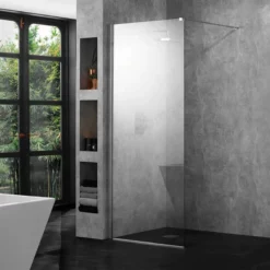 Aquadart 10mm 700mm Wetroom Panel Smoked Glass - AQ8410-SM