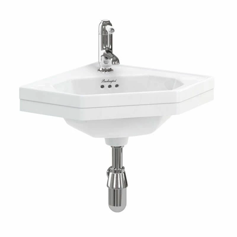 Burlington Corner 598mm Basin - White - B10 1 Burlington Corner 598mm Basin - White - B10