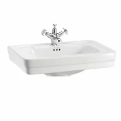 Burlington Contemporary 58cm One Tap Hole Square Basin - White - B11TH