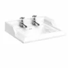 Burlington Classic 65cm Two Tap Hole Square Basin - White - B152TH
