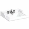 Burlington Classic 65cm Three Tap Hole Square Basin - White - B153TH