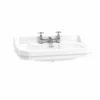 Burlington Edwardian 80cm Two Tap Hole Square Basin - White - B182TH