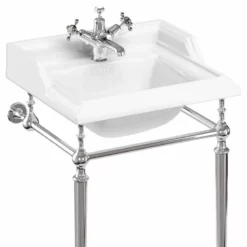 Burlington Classic 50cm Two Tap Hole Square Basin - White - B202TH